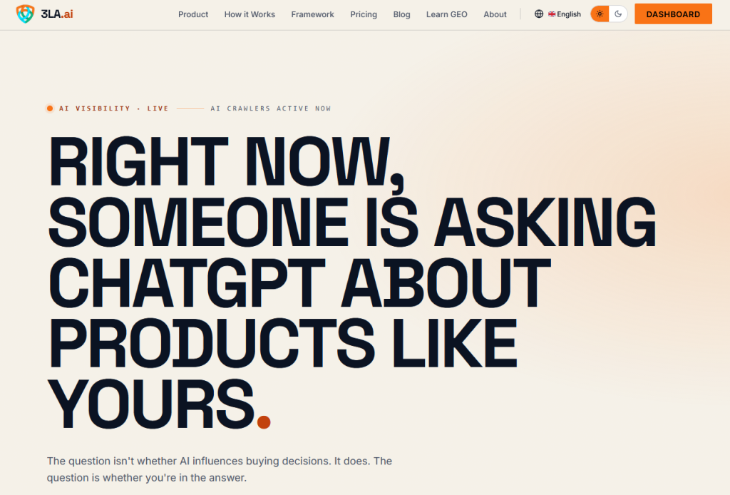 The new look on 3la.ai - run an audit for free - it only takes 45 seconds.