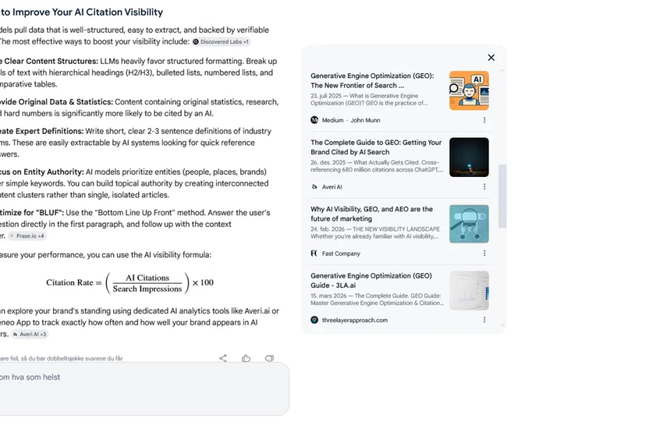 AI Overviews answer for "How to improve your AI Citation Visibility".