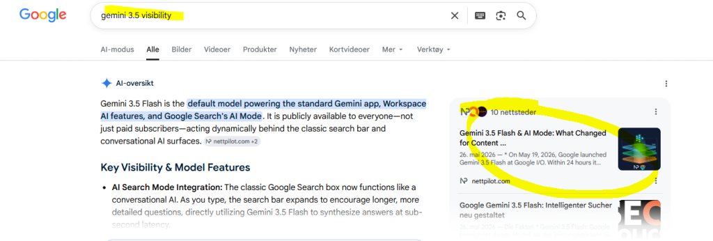Our live Gemini 3.5 Flash visibility brief was engineered strictly using 3LA principles. It secured a direct citation placement in Google AI Overviews for &ldquo;Gemini 3.5 visibility&rdquo; within 24 hours of execution.